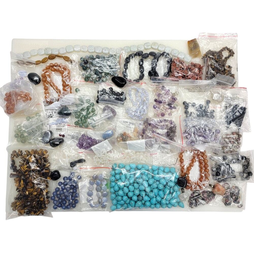 Fire Mountain Gems Natural Gemstone Bead Lot Amethyst Moonstone Jasper Quartz